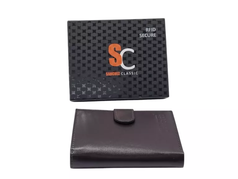 MĘSKI PORTFEL SANCHEZ CLASSIC SKÓRA RFID BRĄZ