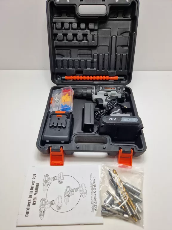 WKRĘTARKA AKUMULATOROWA 20V BATERIA 2000 MAH CORDLESS DRILL