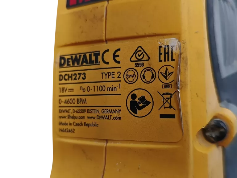 MŁOTOWIERTARKA DEWALT DCH273 SDS PLUS + 1X AKUMULATOR 5.0 AH + ŁADOWARKA