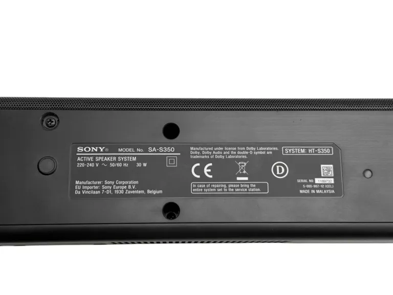 SOUNDBAR SONY HT-S350 2.1 320W + PILOT