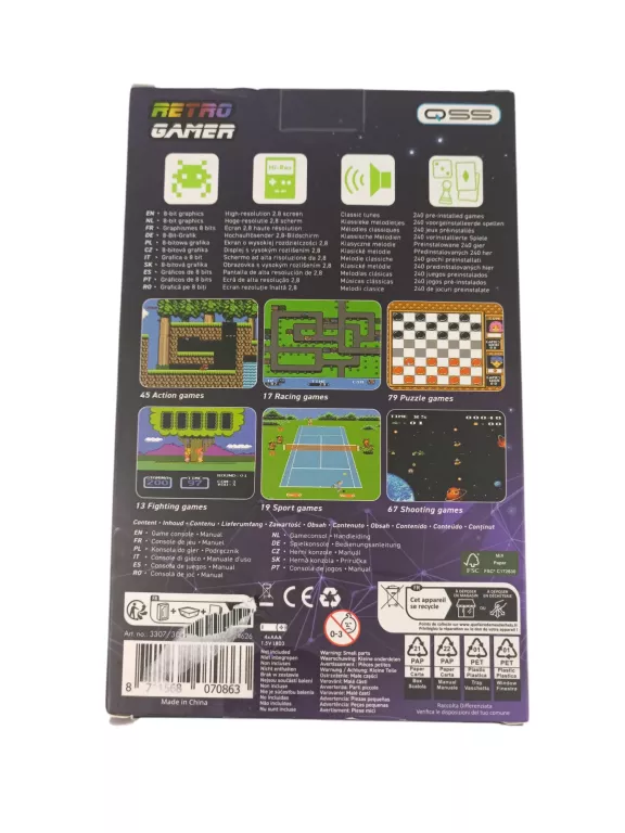 RETRO KIESZONKOWY KOMPUTER KONSOLA DO GRY ZIELONY