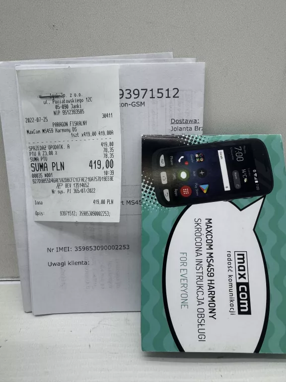 TELEFON DLA SENIORA MAXCOM MS459 HARMONY