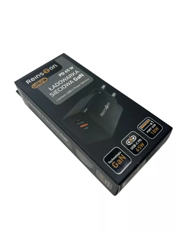 ŁADOWARKA SIECIOWA REINSTON ELSI015 GAN 65W USB-A / USB-C 18W