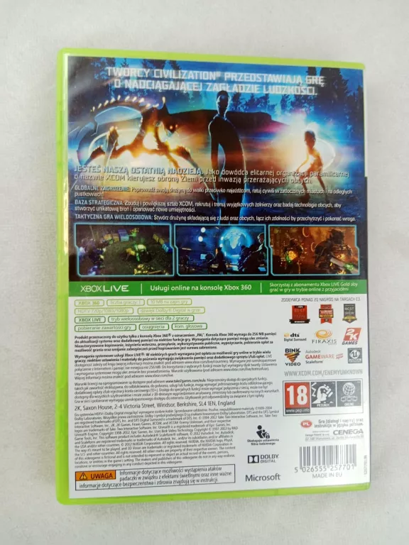 GRA XBOX 360 XCOM ENEMY UNKNOWN