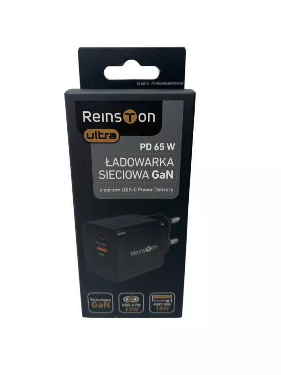 ŁADOWARKA SIECIOWA REINSTON ELSI015 GAN 65W USB-A / USB-C 18W