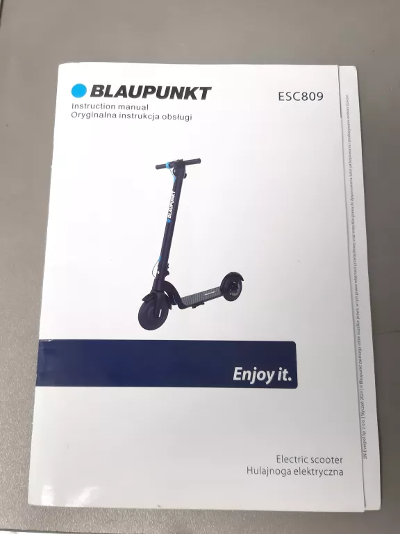 HULAJNOGA ELEKTRYCZNA BLAUPUNKT ESC809 CZARNY ODBIÓR OSOBISTY OPIS