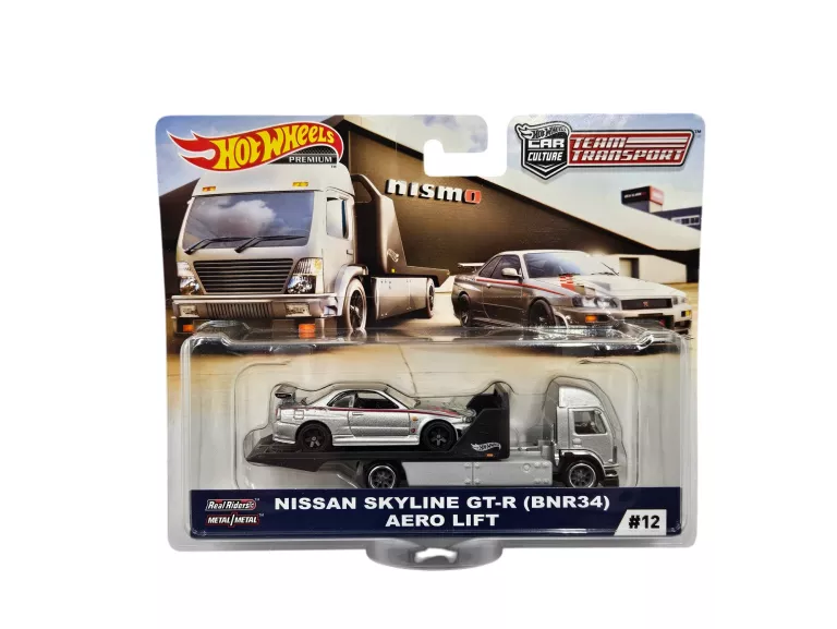 HOT WHEELS PREMIUM TEAM TRANSPORT NISSAN SKYLINE GT-R (BNR34) AERO LIFT