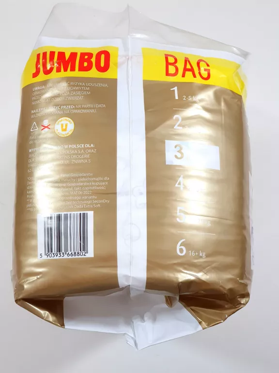PIELUSZKI DADA EXTRA CARE ROZMIAR 3 96 SZT. JUMBO BAG