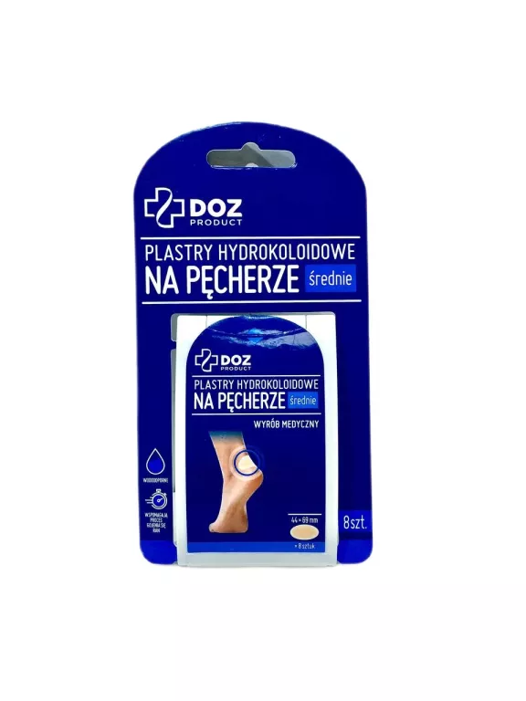 DOZ PRODUCT PLASTRY HYDROKOLOIDOWE NA PĘCHERZE ŚREDNIE 8 SZT