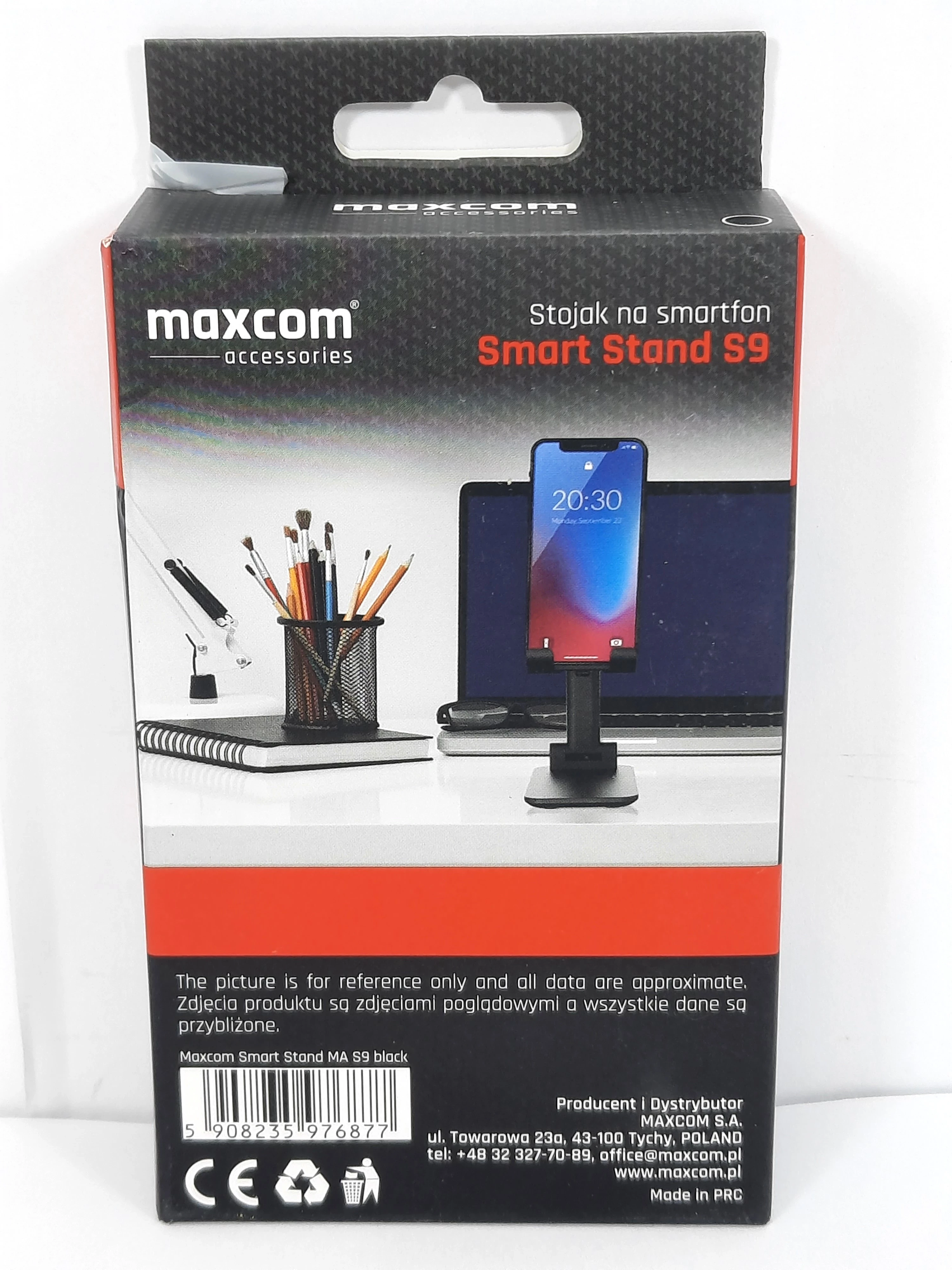 stojak-na-telefon-i-tablet-s9-czarny-maxcomm-s9-black-ean-gtin-5908235976877