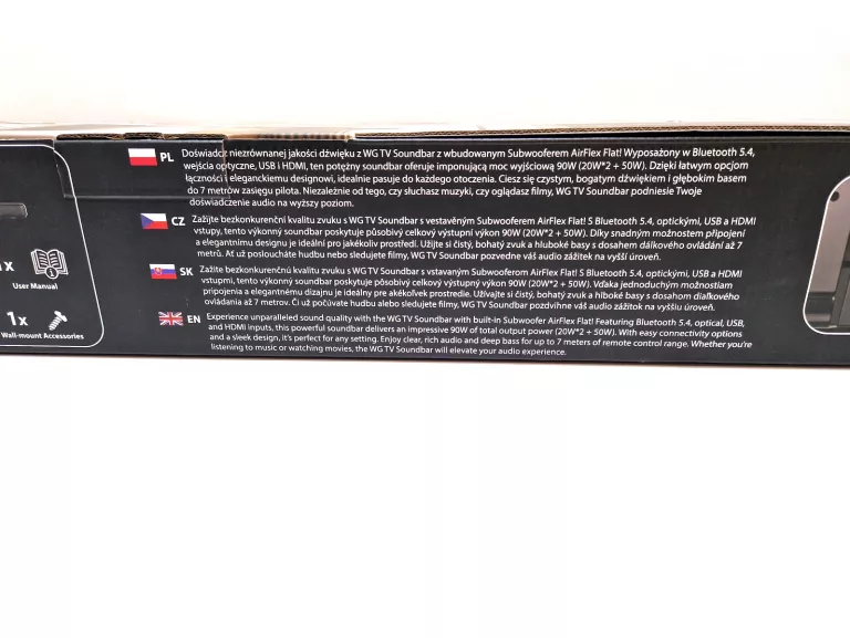 WG TV SOUNDBAR AIRFLEX FLAT Z WBUDOWANYM SUBWOOFEREM