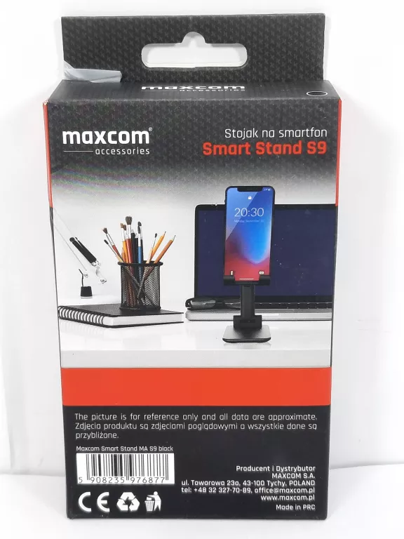 STOJAK NA TELEFON I TABLET S9 CZARNY MAXCOMM S9 BLACK