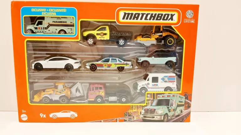 MATCHBOX 9PAK ZESTAW 9 POJAZDÓW PRAWDZIWE MODELE HVT89