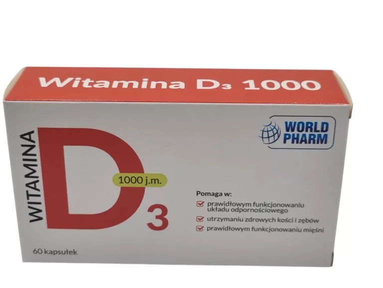 WITAMINA D3 1000 J.M 60 KAPSUŁEK WORLD PHARM