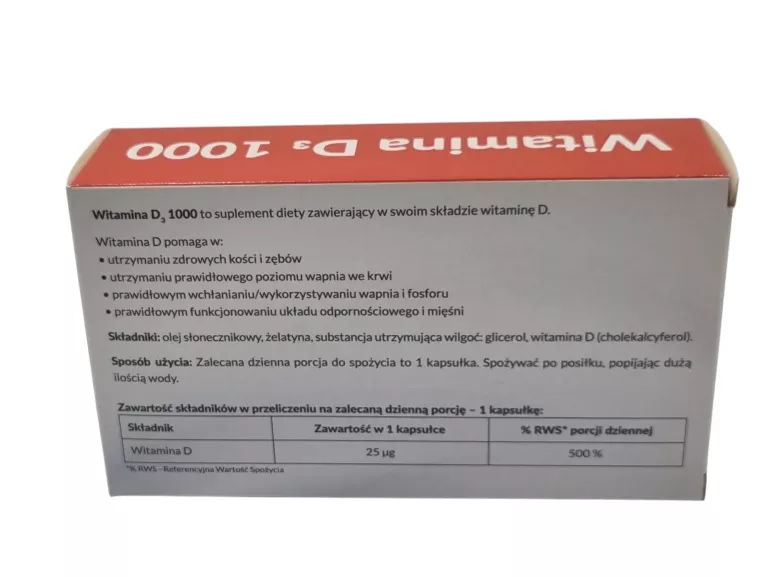 WITAMINA D3 1000 J.M 60 KAPSUŁEK WORLD PHARM