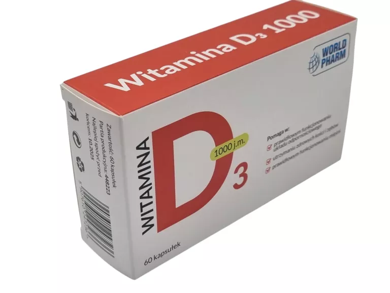 WITAMINA D3 1000 J.M 60 KAPSUŁEK WORLD PHARM