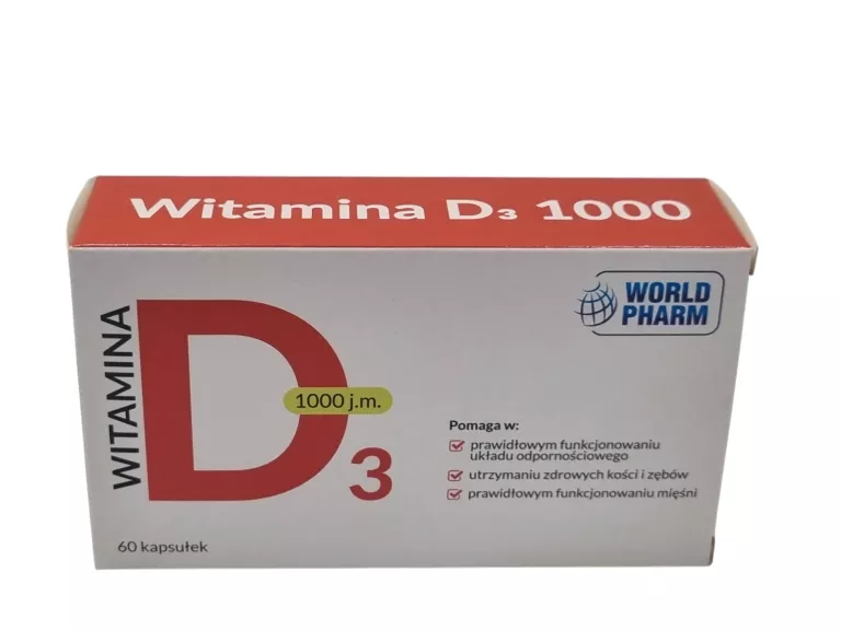 WITAMINA D3 1000 J.M 60 KAPSUŁEK WORLD PHARM