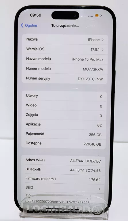 TELEFON IPHONE 15 PRO MAX 256GB 96% BATERII