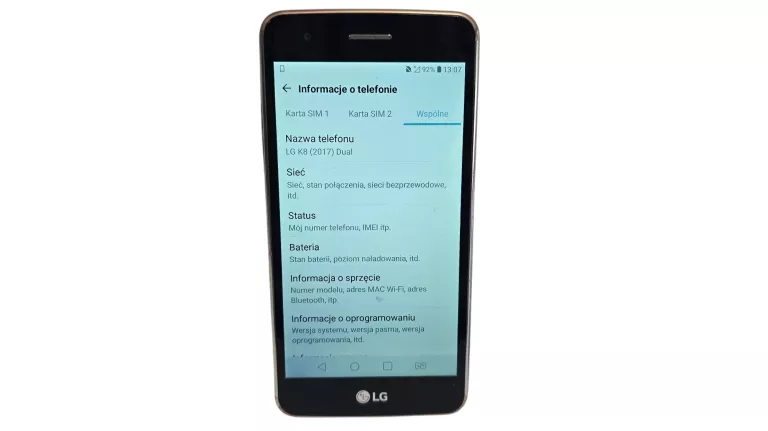 TELEFON LG K8 2017