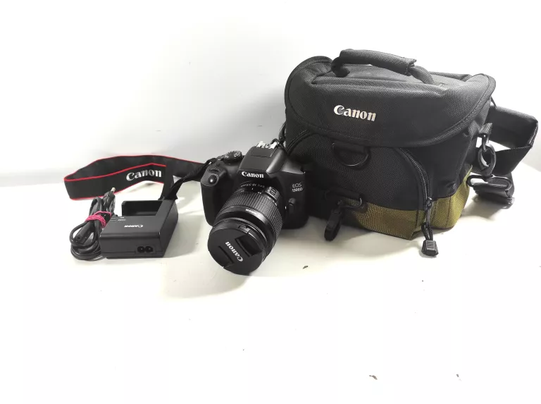 APARAT CANON EOS 1300D DS12621 + OBIEKTYW+ BATERIA+ŁĄD+ TORBA