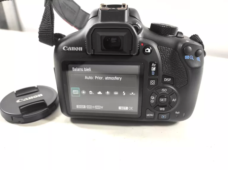 APARAT CANON EOS 1300D DS12621 + OBIEKTYW+ BATERIA+ŁĄD+ TORBA