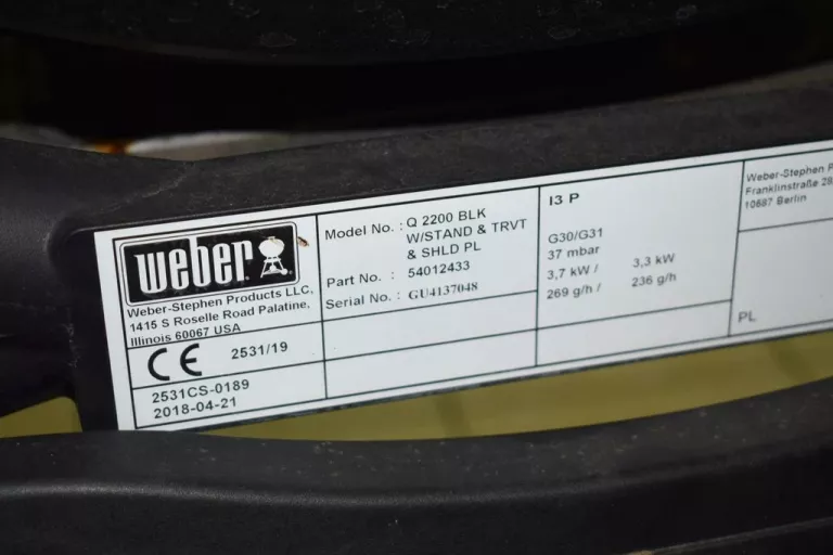 GRILL GAZOWY WEBER Q2200 SPRAWNY ŁADNY STAN ZAPRASZAMY