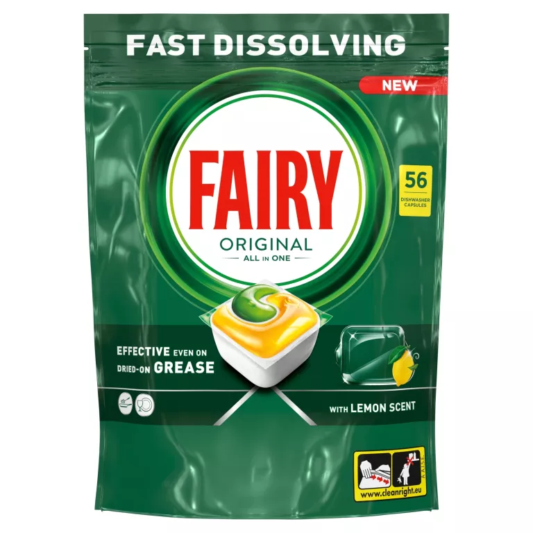 FAIRY ORIGINAL CYTRYNA KAPSUŁKI DO ZMYWARKI ALL IN ONE, 56 TABLETEK