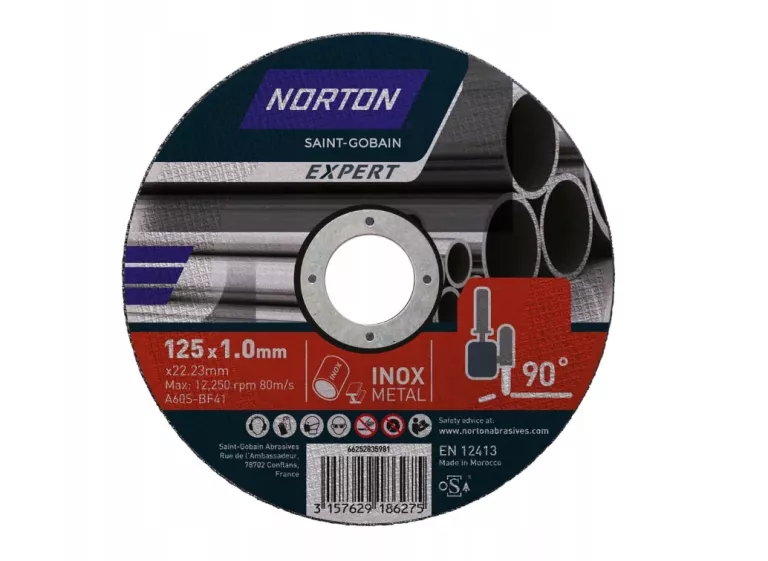 TARCZA TNĄCA DO STALI 41 CIĄGŁA 125 X 1.0 X 22.23 MM NORTON