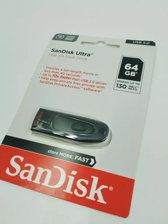 PENDRIVE SANDISK CRUZER ULTRA 64 GB USB 3.0 CZARNY