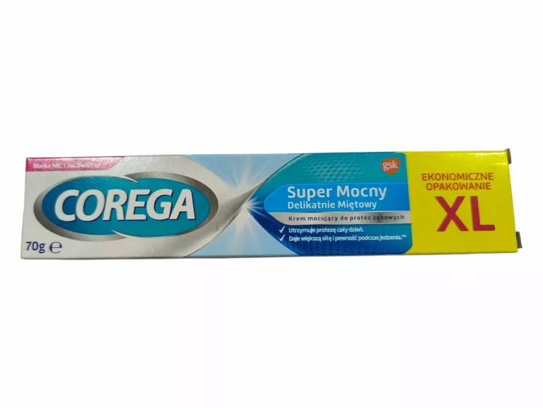 COREGA SUPER MOCNY KLEJ KREM MOCUJĄCY DO PROTEZ ZĘBOWYCH SMAK MIĘTOWY 70G