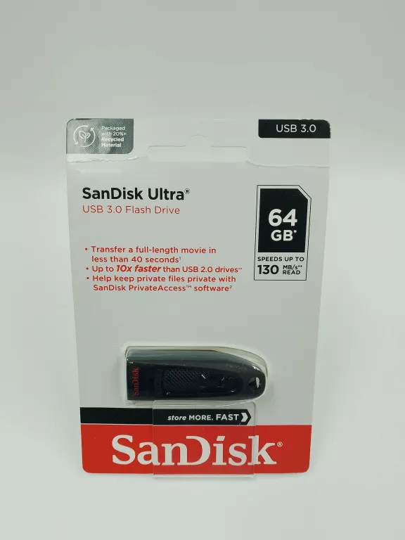 PENDRIVE SANDISK CRUZER ULTRA 64 GB USB 3.0 CZARNY