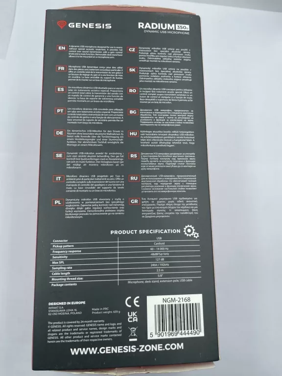 MIKROFON DYNAMICZNY USB GENESIS RADIUM 350D