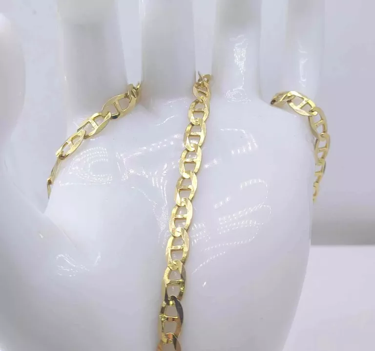 PIĘKNY ZŁOTY ŁAŃCUSZEK MĘSKI | SPLOT GUCCI | 585 | 56 CM | 17,22G