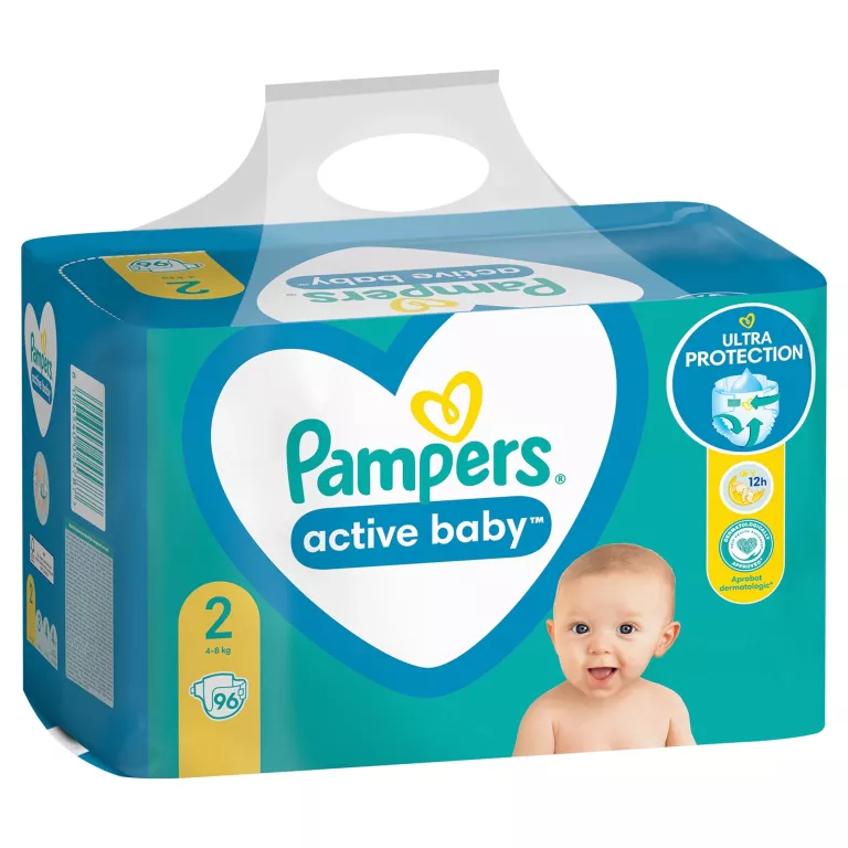 PIELUCHY PIELUSZKI JEDNORAZOWE PAMPERS ACTIVEBABY 2 / 4-8 KG / 96 SZT.