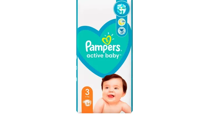 PIELUSZKI PAMPERS ACTIVE BABY ROZMIAR 3 6-10 KG 54 SZT.