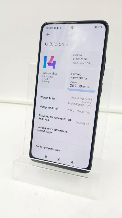 TELEFON XIAOMI REDMI NOTE 12 PRO / 2209116AG / 8+4/256 / DUALSIM / *OKAZJA
