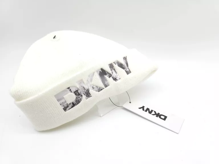 CZAPKA ZIMOWA DKNY IVORY