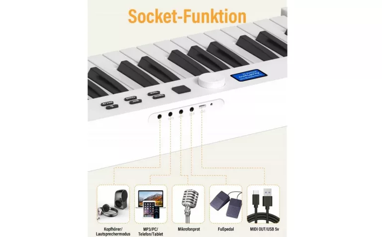 TERENCE KEYBOARD SKŁADANE PIANINO CYFROWE 88 KLAWISZY BT INTERFEJS MIDI
