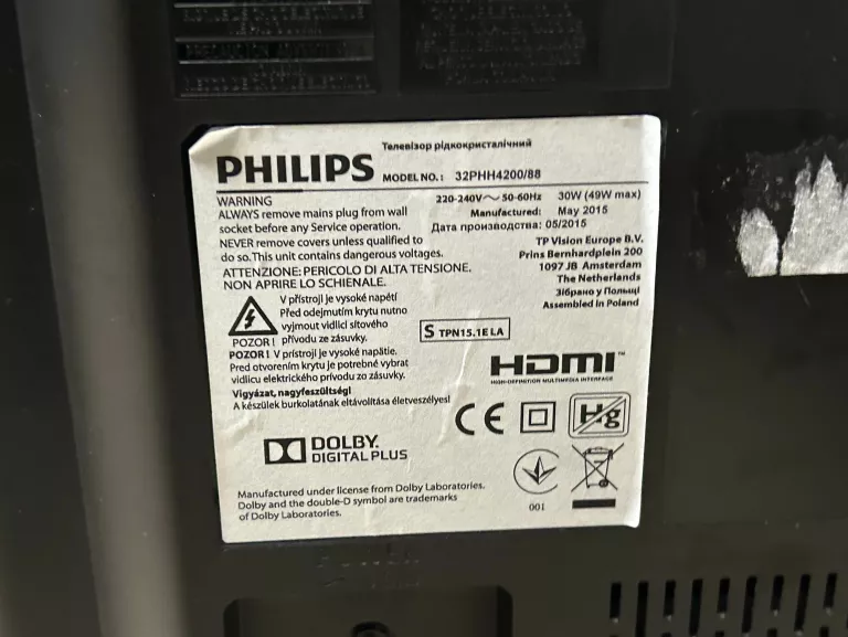 TELEWIZOR PHILIPS LED 32" 32PHH4200/88