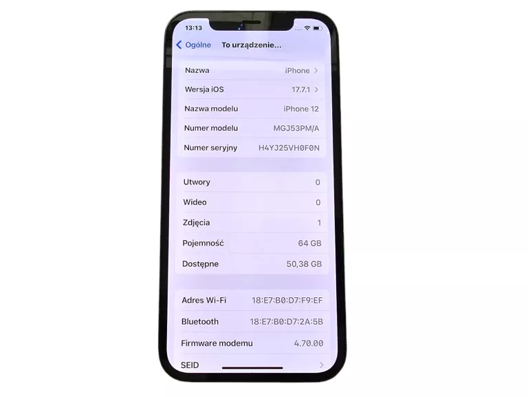 APPLE IPHONE 12 64GB 5G  86% BAT USZKODZONY!!!!