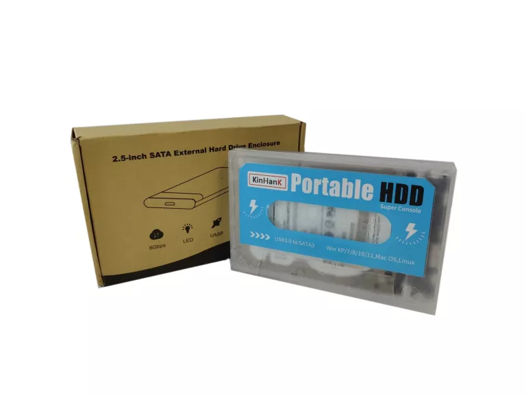 DYSK PRZENOSNY HDD KIN HANK Z ZAINSTALOWANYMI RETRO GRAMI VIDEO