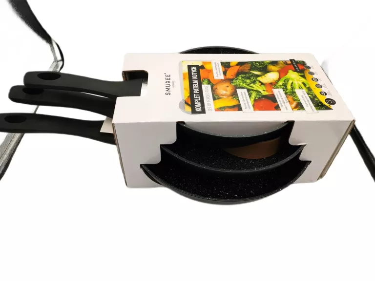 PATELNIA TRADYCYJNA SMUKEE 20 CM ALUMINIOWA ZESTAW 3 SZTUKI 20/24/28