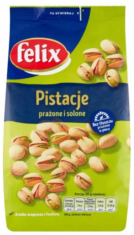 FELIX PISTACJE PRAŻONE I SOLONE 380G DUŻE OPAKOWNIE 5900571002715