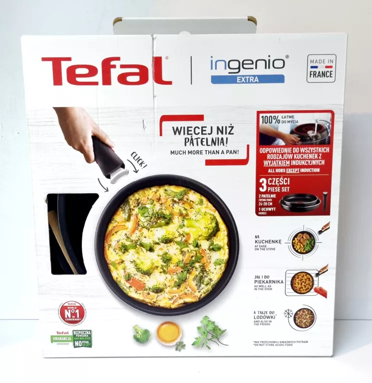 2X PATELNIA TRADYCYJNA TEFAL INGENIO 24-28 CM NON-STICK (NIEPRZYWIERAJĄCA