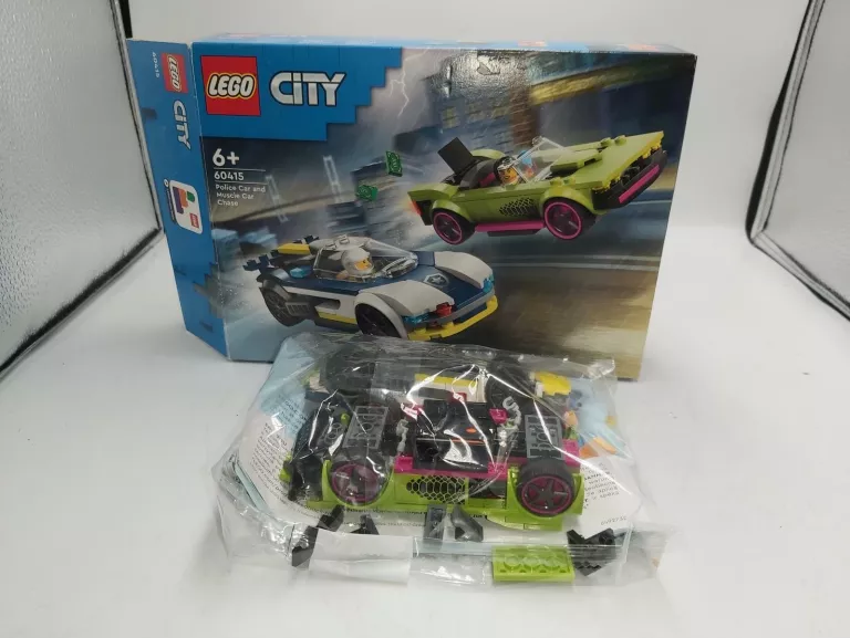 ZESTAW LEGO CITY 60415 POLICE CAR AND MUSCLE CAR CHASE NIEKOMPLETNY!