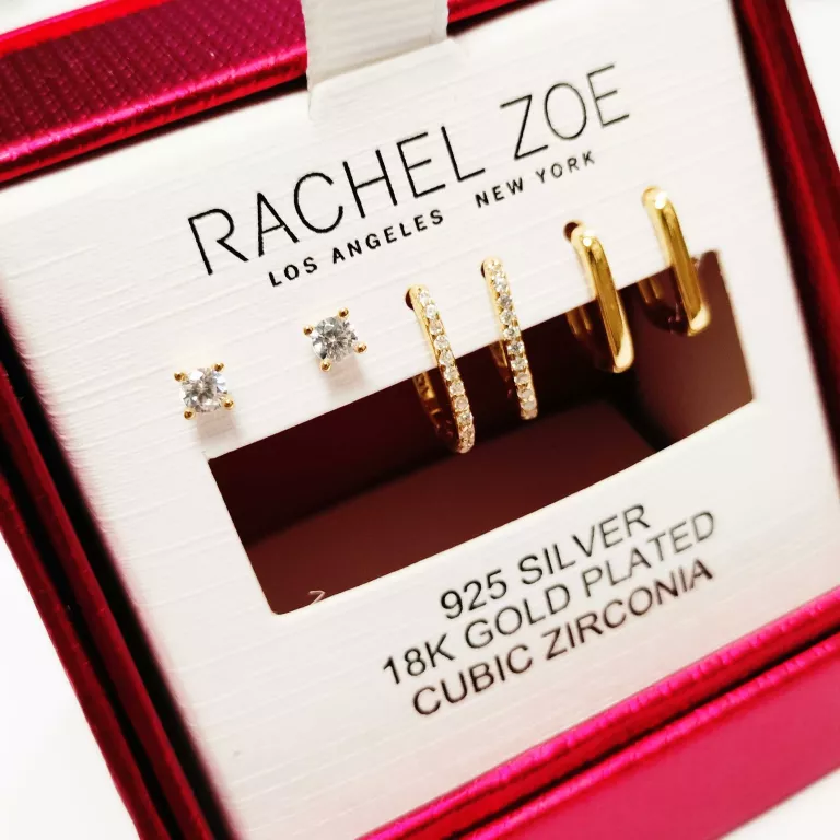 SREBRNE KOLCZYKI 3 PARY RACHEL ZOE