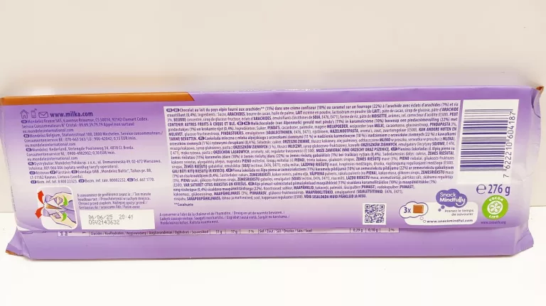 CZEKOLADA MILKA PEANUT CARAMEL 276G DUŻA XXL MLECZNA Z ORZECHAMI I KARMELE