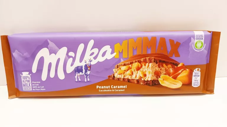 CZEKOLADA MILKA PEANUT CARAMEL 276G DUŻA XXL MLECZNA Z ORZECHAMI I KARMELE