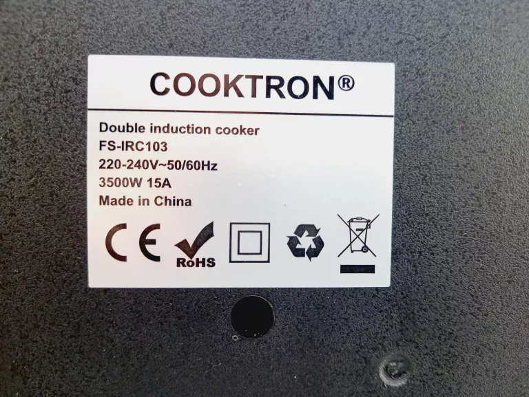 PŁYTA INDUKCYJNA, COOKTRON  FS-IRC103 PODWÓJNA 3500 W