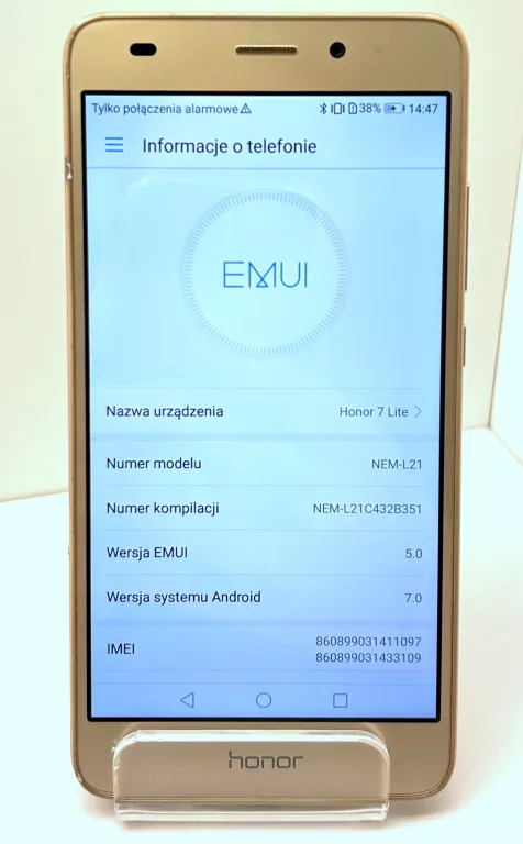 TELEFON HONOR 7 LITE 2/16GB ZŁOTY